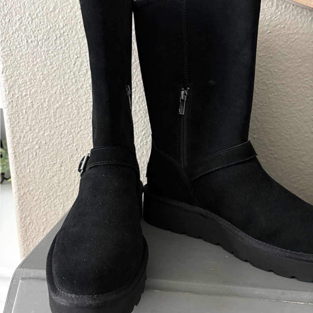 NEW UGG Koolaburra Kelissa Black Winter Boots Sleek Suede Design